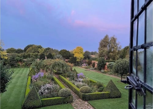 The Walled Garden in late Autumn, viewed from the Master Bedroom of Saling Hall