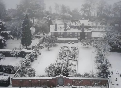 The Walled Garden from the west in deep winter 2022